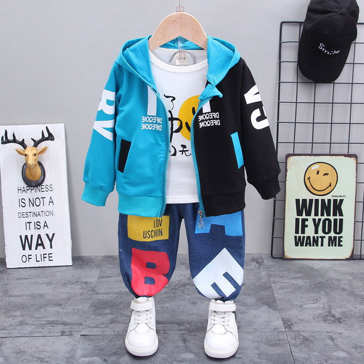 Boys Cotton Smiley Face Shirt, Letter Print Jacket and Pants - Gen U Us Products -  