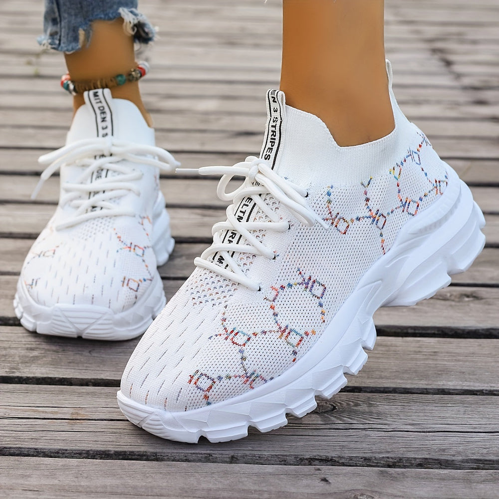 Breathable Lace Up Knitted Running Sneakers Gen U Us Products