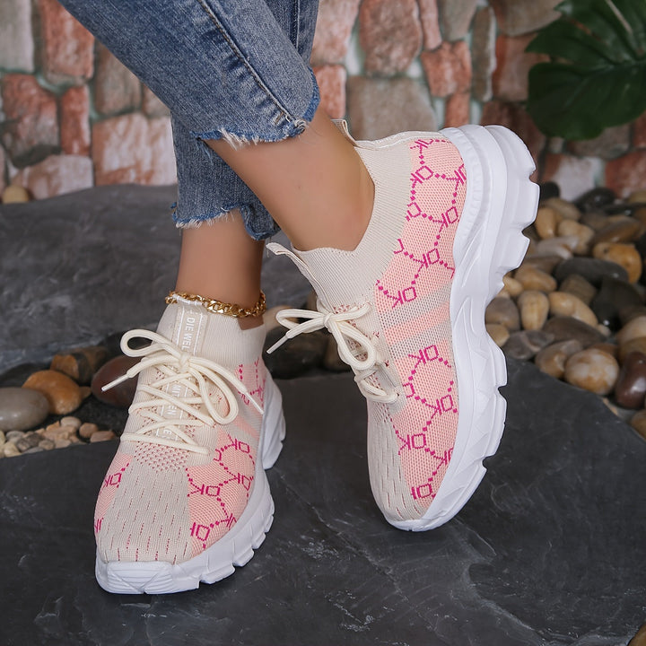 Breathable Lace Up Knitted Running Sneakers Gen U Us Products