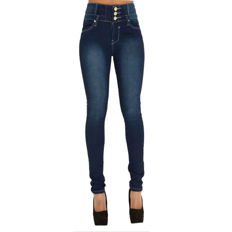 Button Decor High Waist Stretchy Skinny Denim Jeans - Gen U Us Products -  