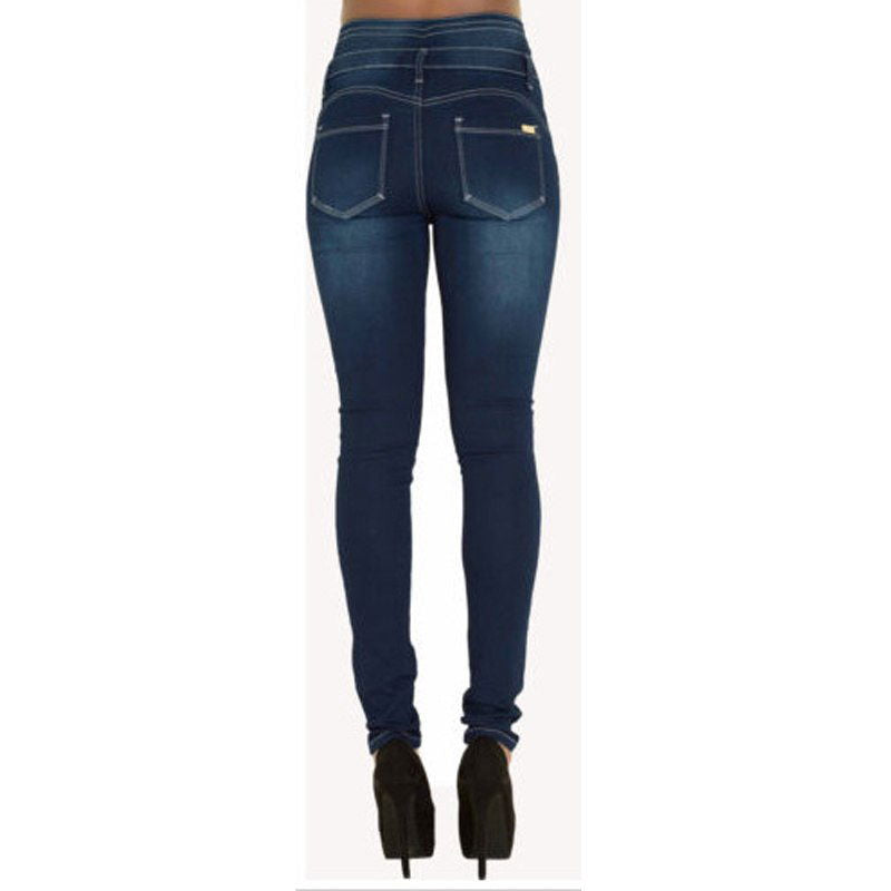 Button Decor High Waist Stretchy Skinny Denim Jeans - Gen U Us Products -  