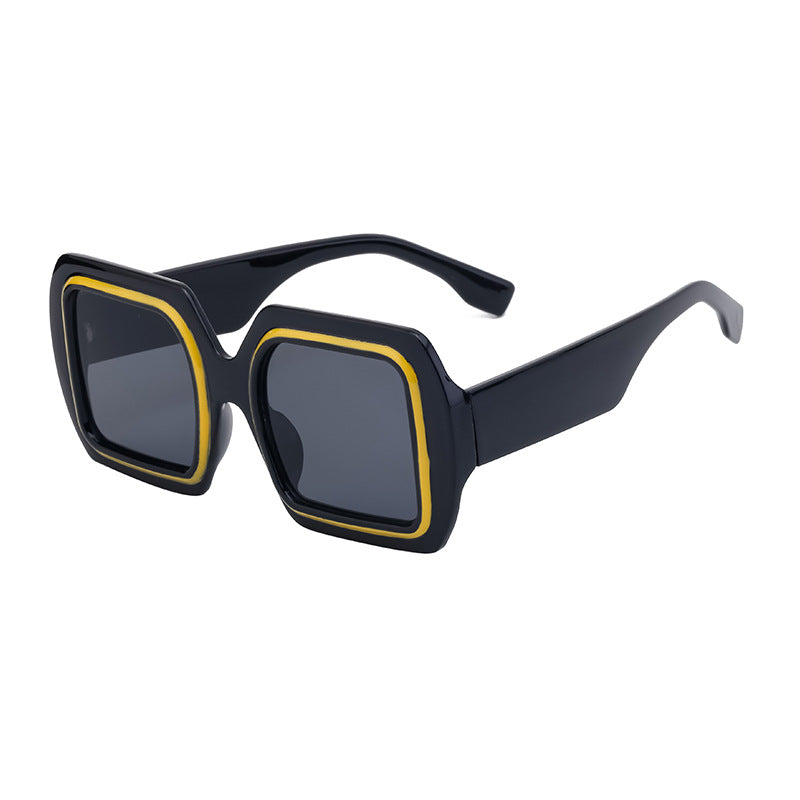 Y2K Street Baddie Oversize Two-Tone Square Sunglasses