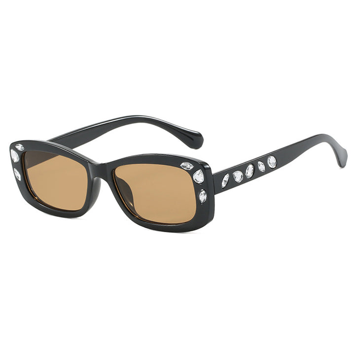 High-End Square Frame Diamond Inlaid Sunglasses - Flossy Mom