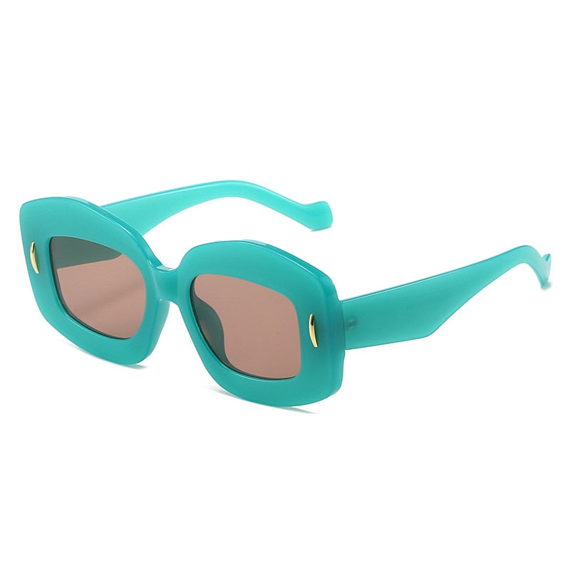 Goose Egg Square Rivet Cat Eye Sunglasses