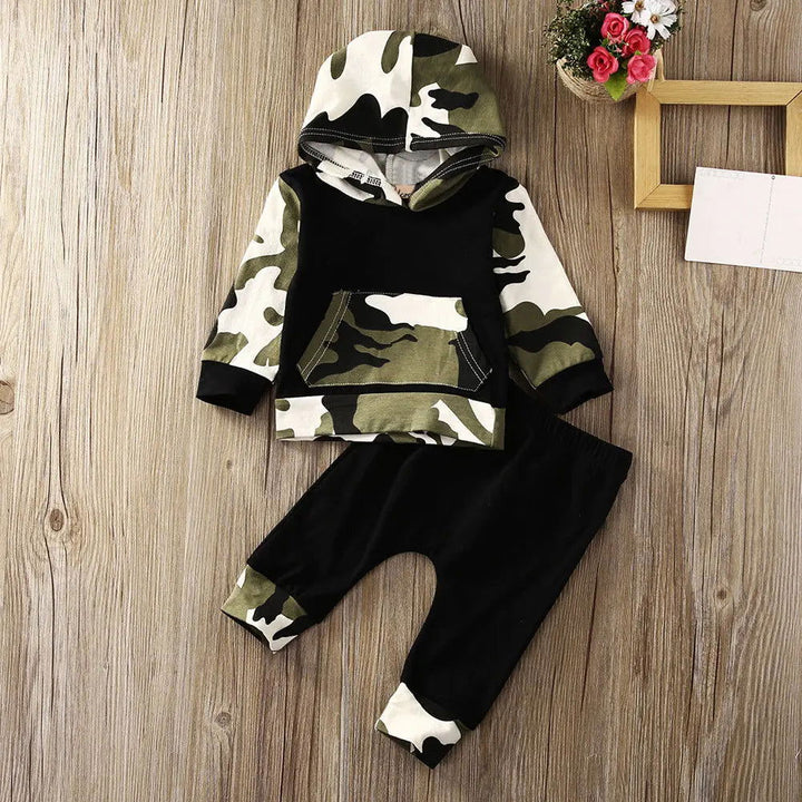 Camouflage Hooded Cotton Tops and Pants Outfits Set - Gen U Us Products -  