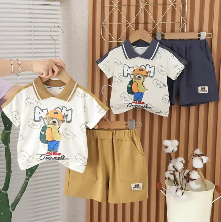 Cartoon Hip Hop Bear Short Sleeve T-shirts and Shorts - Gen U Us Products