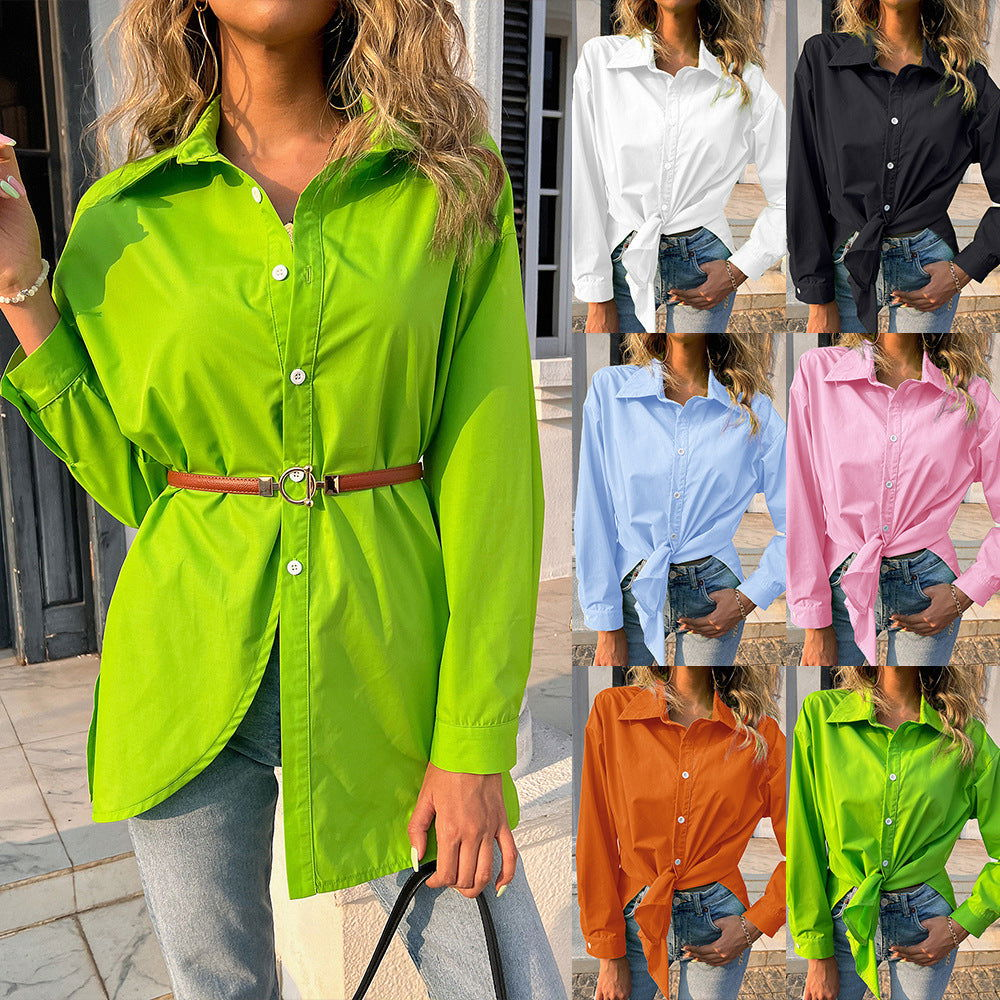 Casual All-day-wear Collared Long Sleeves Shirts in Plus Sizes - Gen U Us Products -  