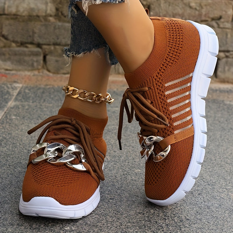 Chain Decor Breathable Lightweight Mesh Sneakers - Gen U Us Products