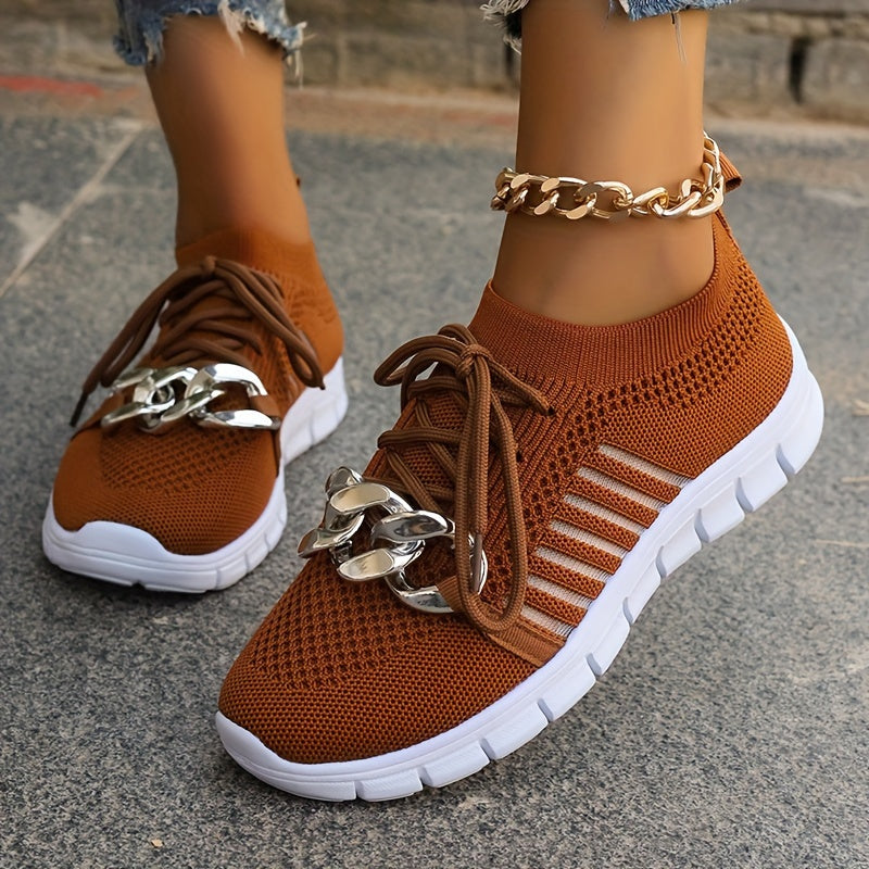 Chain Decor Breathable Lightweight Mesh Sneakers - Gen U Us Products