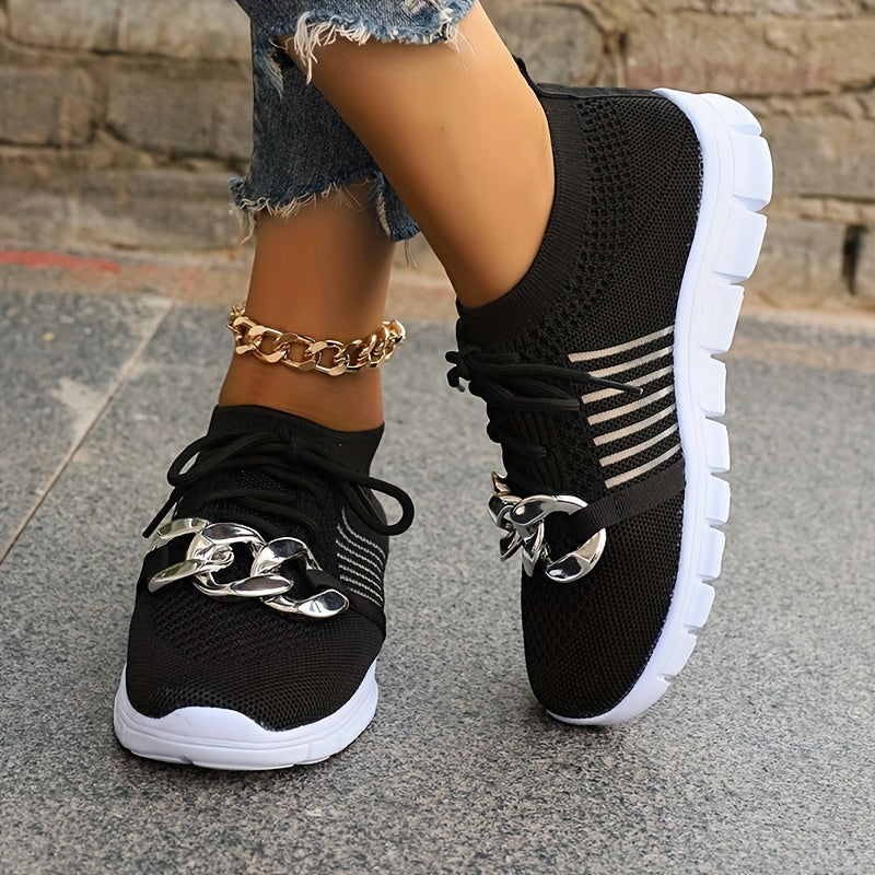 Chain Decor Breathable Lightweight Mesh Sneakers - Gen U Us Products -  