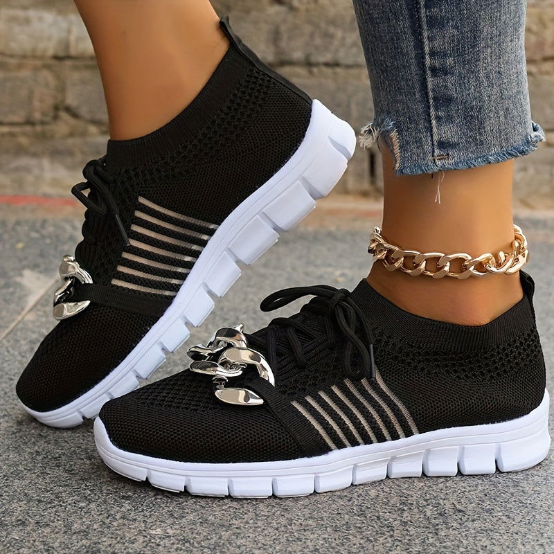 Chain Decor Breathable Lightweight Mesh Sneakers - Gen U Us Products -  