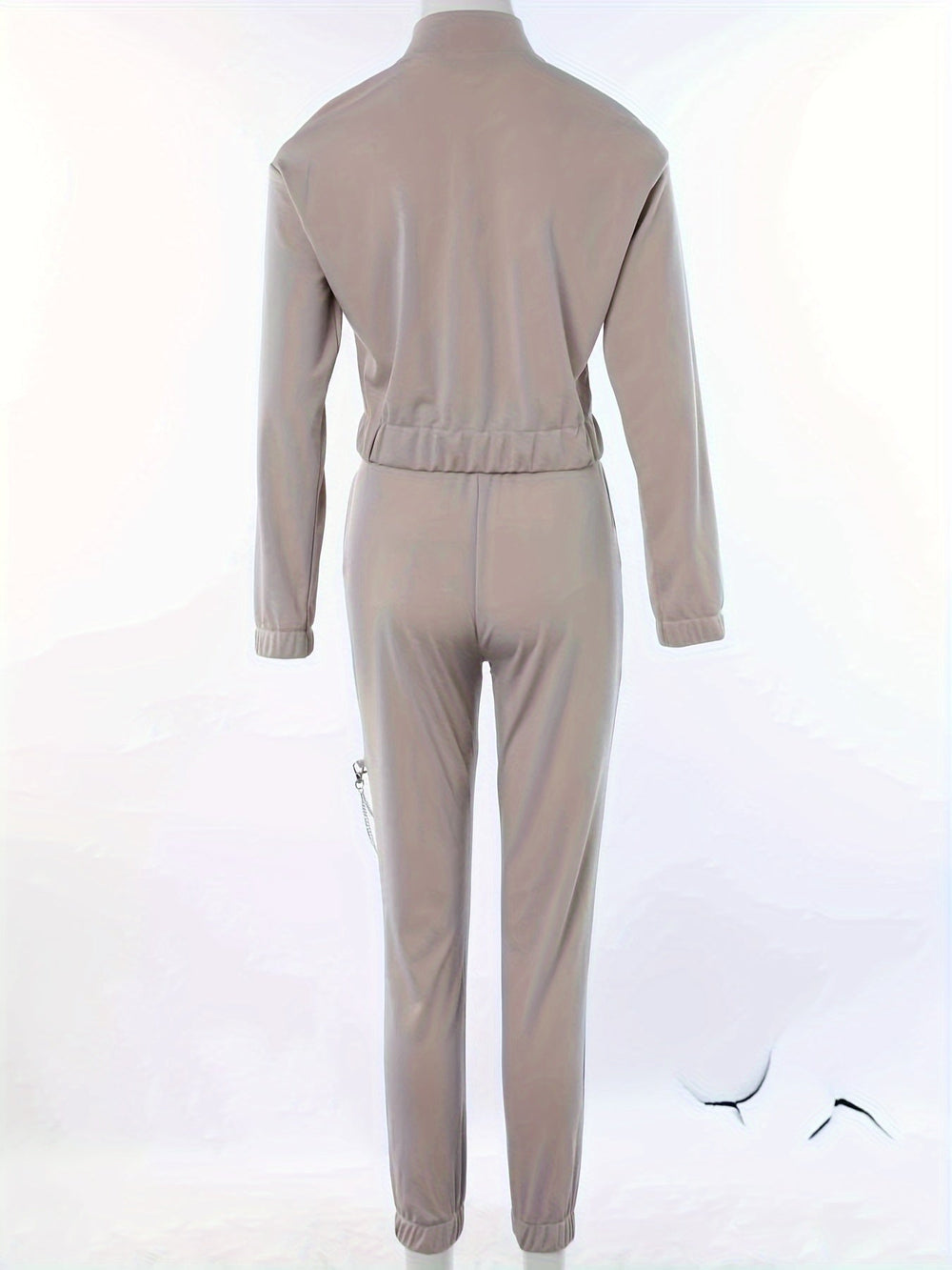 Chic Cozy Long Sleeve Zip-up Lapel Jacket & Drawstring Pants Set Gen U Us Products