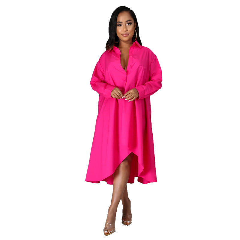 Chic Loose Fit Oversize Collared Shirt Dress S-3XL Gen U Us Products