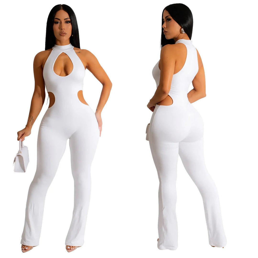 Chic Snug-fit Stretchy Sleeveless Cut-Out Chest Skinny Jumpsuits Gen U Us Products