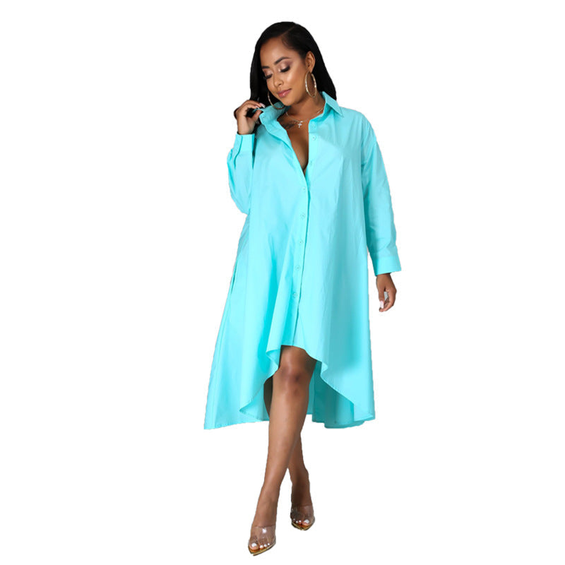 Chic Loose Fit Oversize Collared Shirt Dress S-3XL - Gen U Us Products