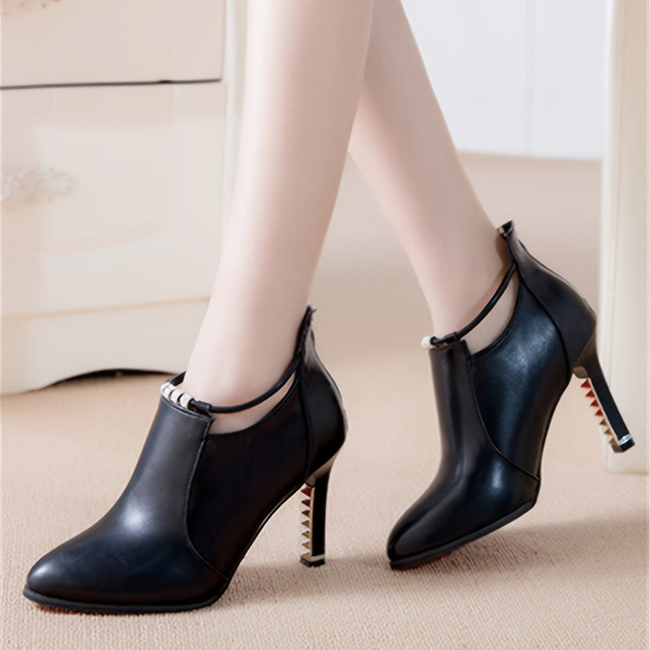 Chic Sexy Pointed Toe Back Zipper Stiletto Ankle Boots - Gen U Us Products