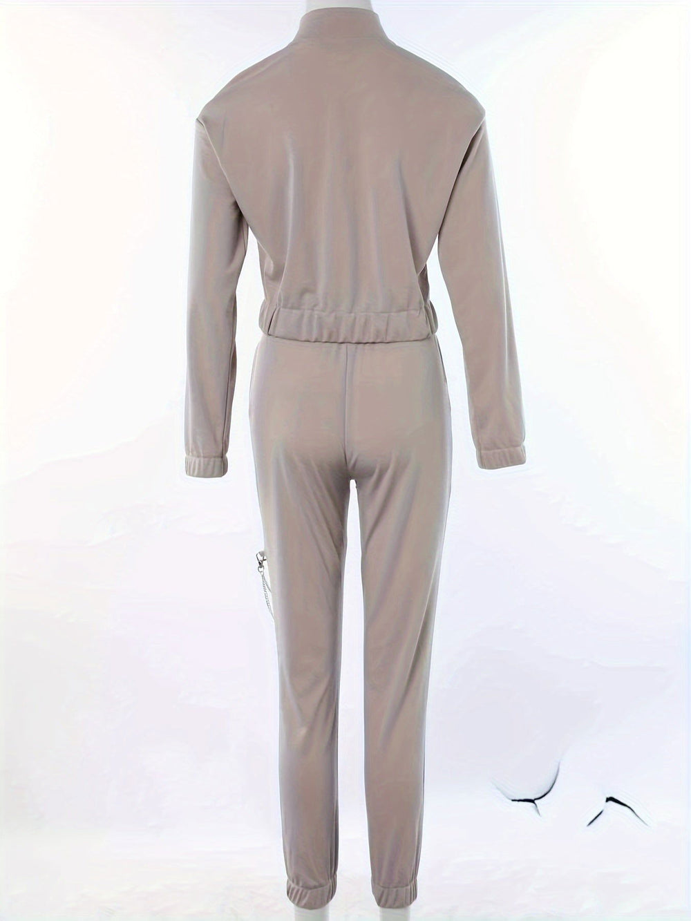 Chic Cozy Long Sleeve Zip-up Lapel Jacket & Drawstring Pants Set - Gen U Us Products -  