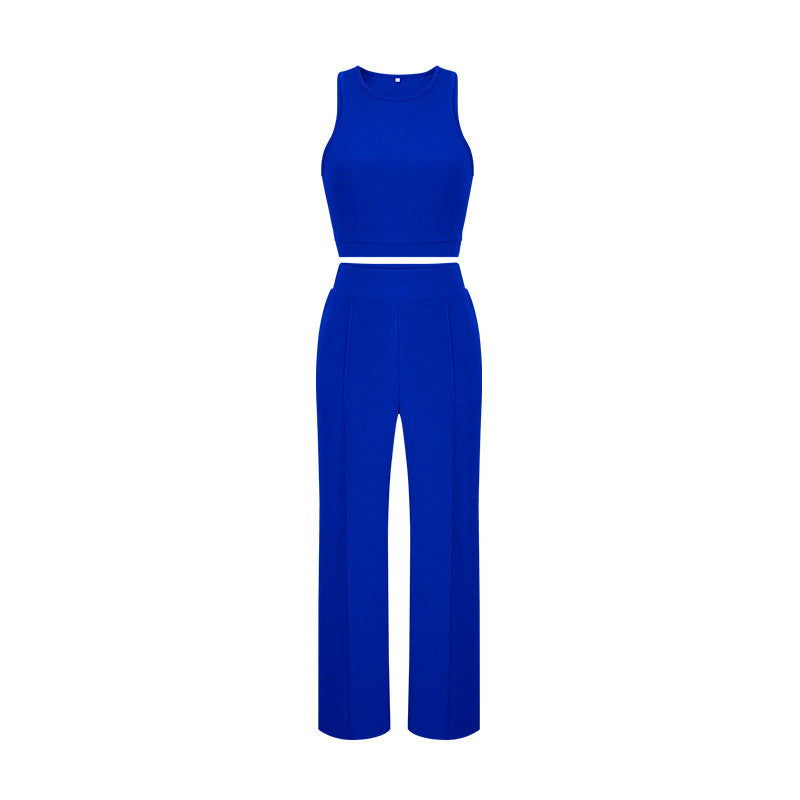 Chic Home or Office Form-Fitting Sleeveless Crop Top & Pants - Gen U Us Products -  