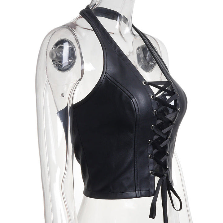 Classic Style Spaghetti Strap Tie String Leather Vest Gen U Us Products