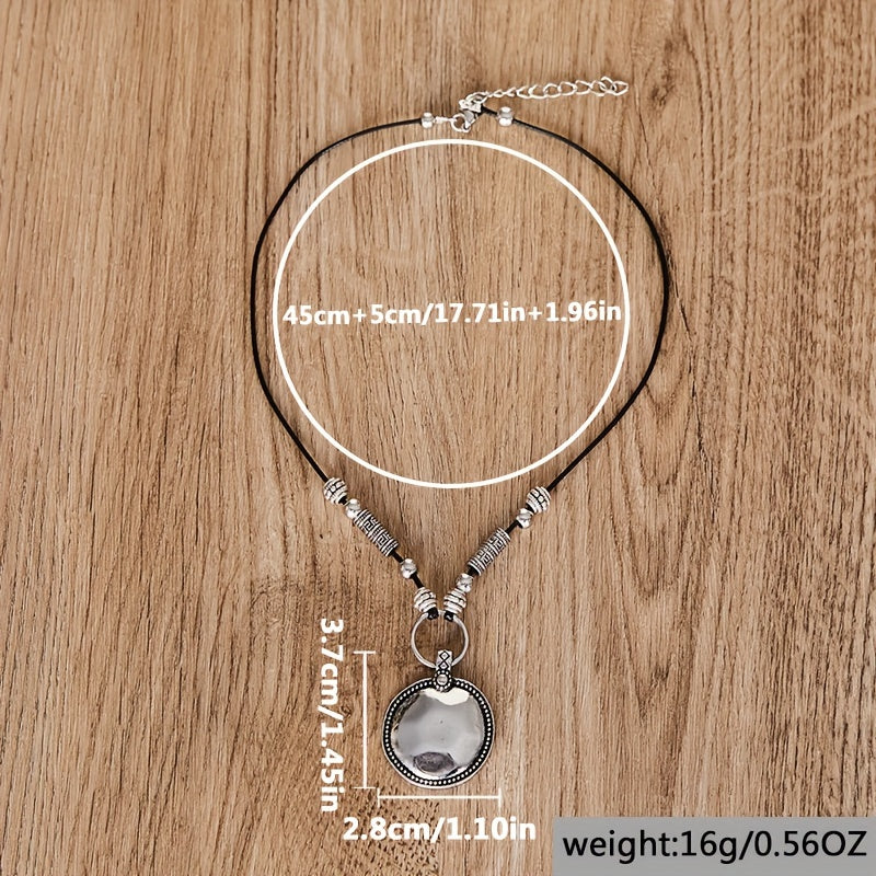 Classic Timeless Design Silver Alloy Disc Pendant Necklace Gen U Us Products