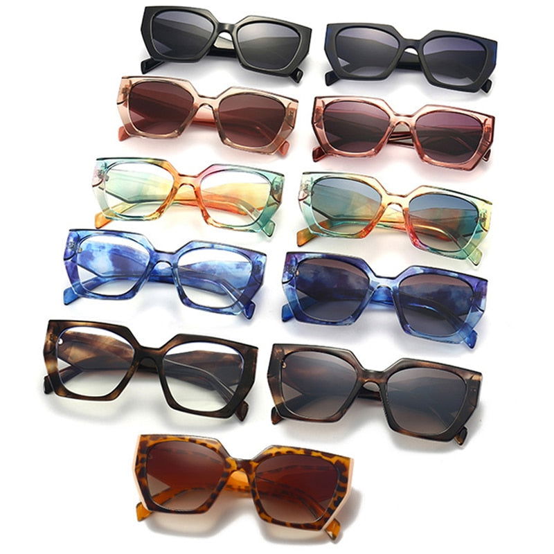 Colorful Trendy Retro Polygon Frame Sunglasses - Gen U Us Products -  