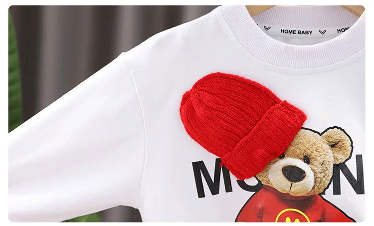 Cool Cartoon Bear Long-sleeved Sweatshirt and Pants Sports Sets - Gen U Us Products -  