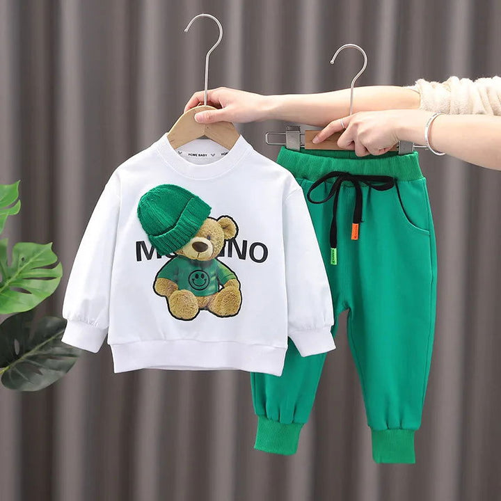 Cool Cartoon Bear Long-sleeved Sweatshirt and Pants Sports Sets - Gen U Us Products -  