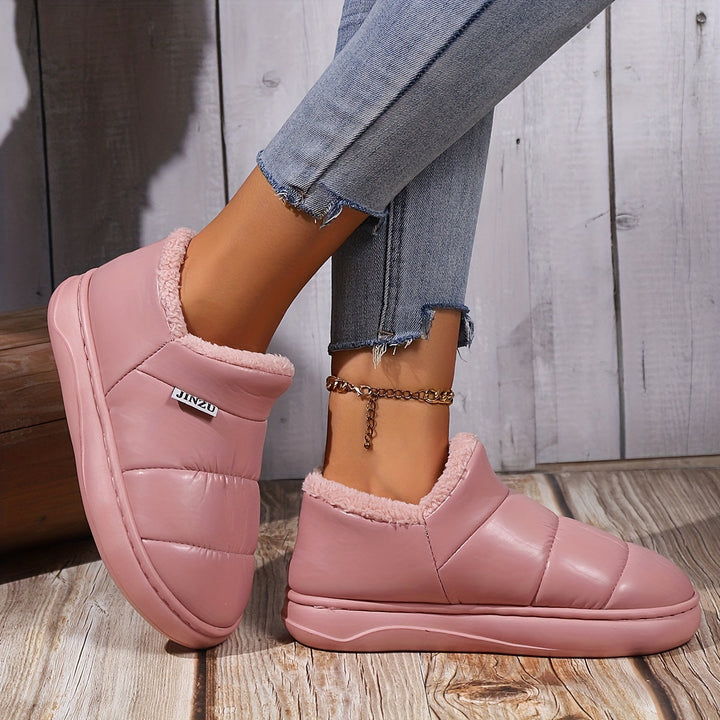 Cozy Winter Warm Plush Lined Slip On Ankle Booties Gen U Us Products
