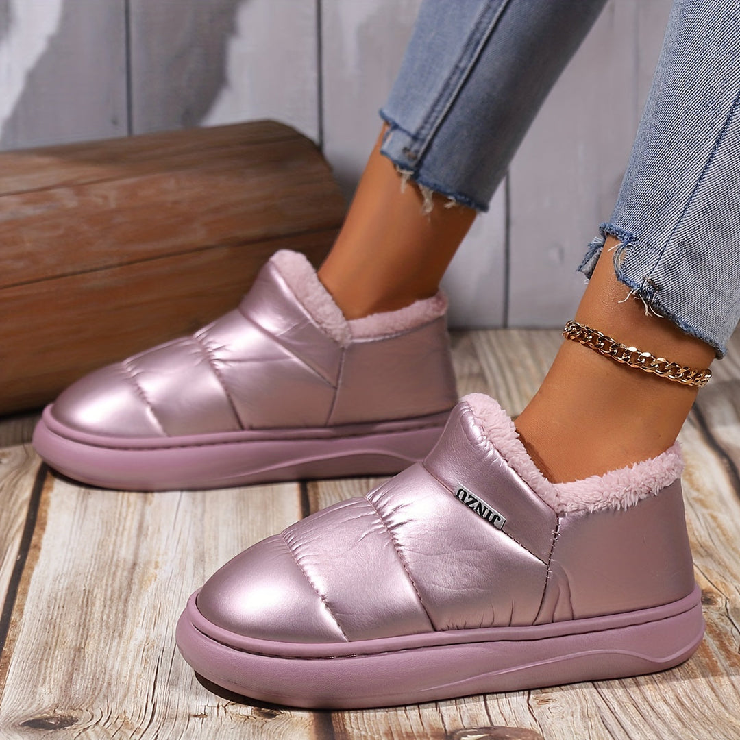 Cozy Winter Warm Plush Lined Slip On Ankle Booties Gen U Us Products