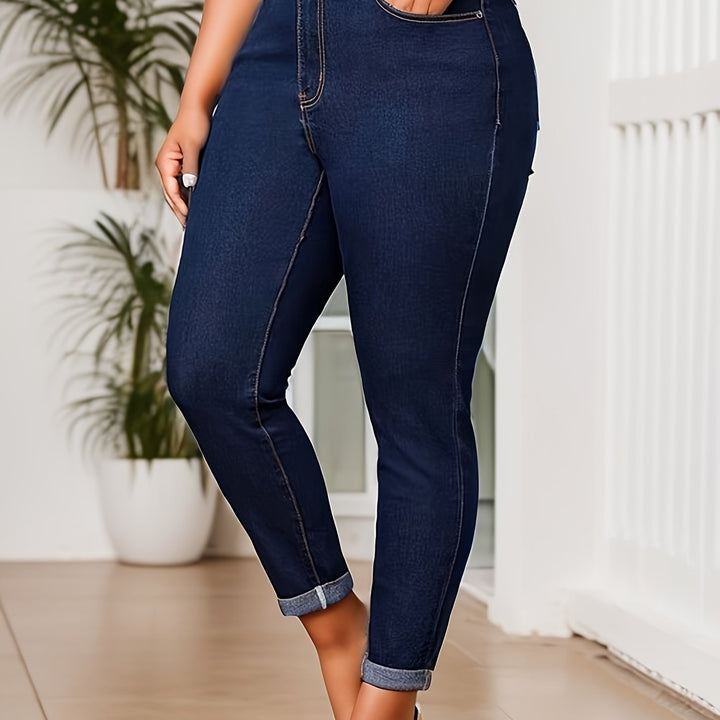 Curve Flattering Rolled Hem Button Fly High Rise Skinny Denim Jeans Gen U Us Products
