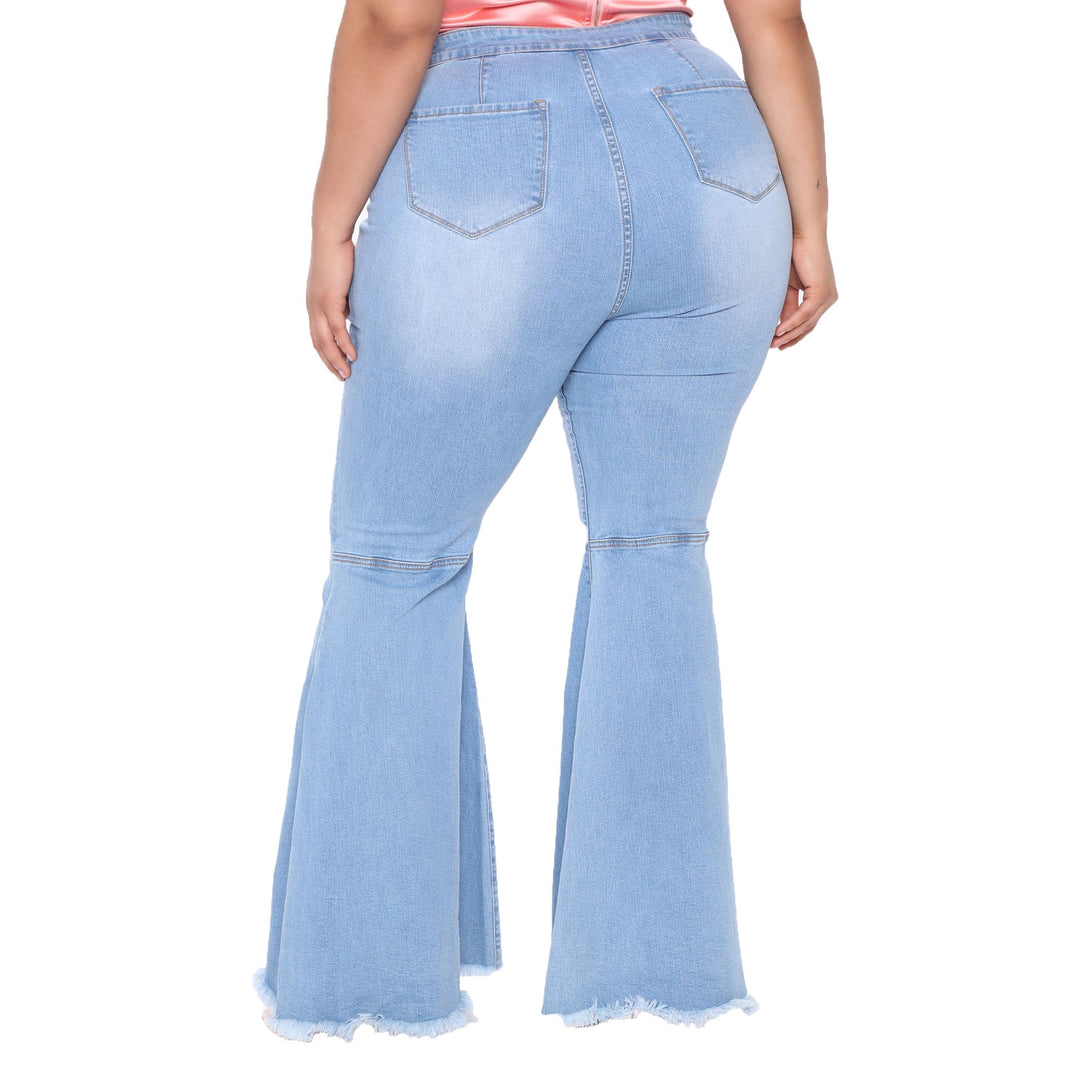 Cut for a Flattering Slim Fit Wide Flared Leg Denim Jeans XL-5XL Gen U Us Products
