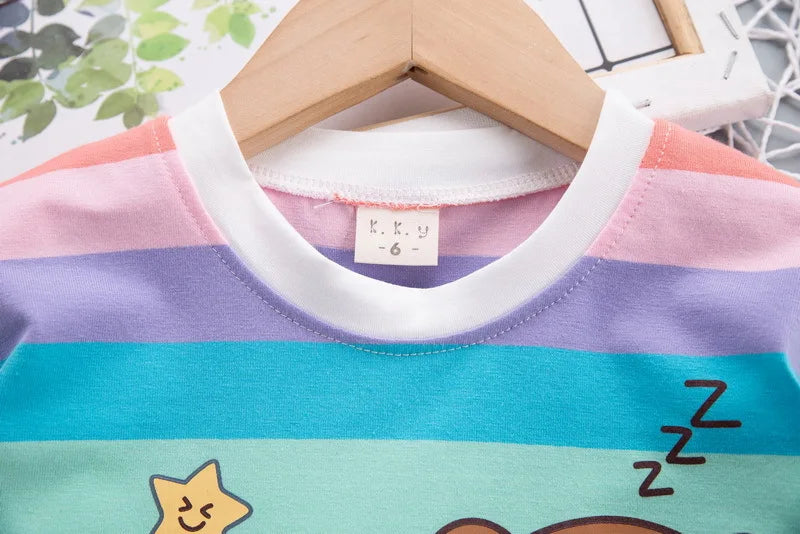 Cute Cartoon Bear Short-Sleeved Cotton T-Shirt and Shorts - Gen U Us Products