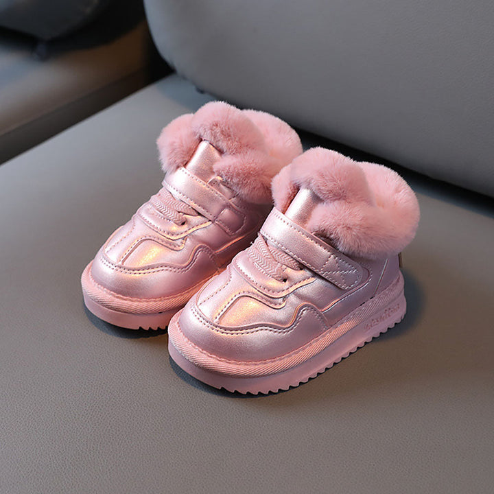 Cute Plush Warm Velvet PU Leather Winter Snow Boots - Gen U Us Products