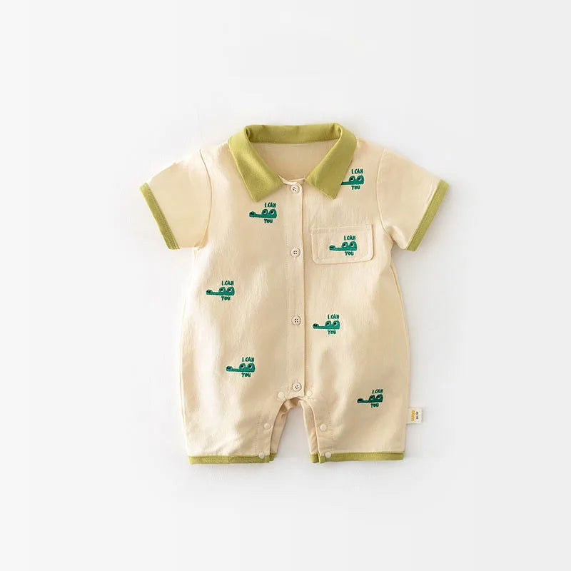 Cute Summer Baby Boys Cotton Crocodile Print Jumpsuits - Gen U Us Products -  