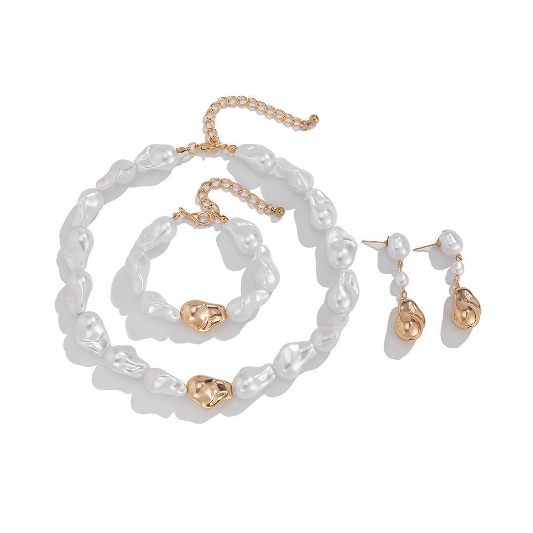 Romantic French Pearl Tassel Necklace Set