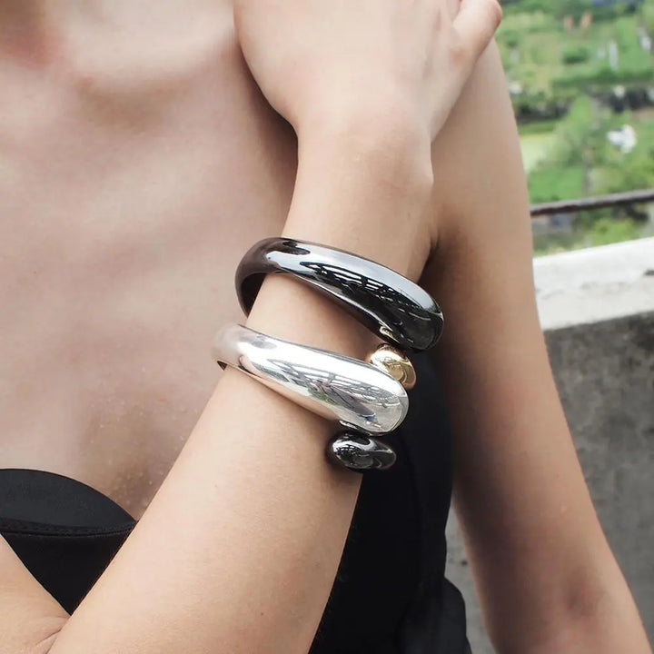 Alloy Cuff Opening Rough Women Bracelet