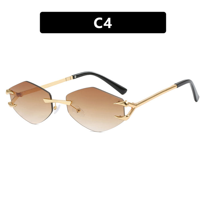 Shady Vibes Frameless Polygon Metal Sunglasses - Flossy Mom