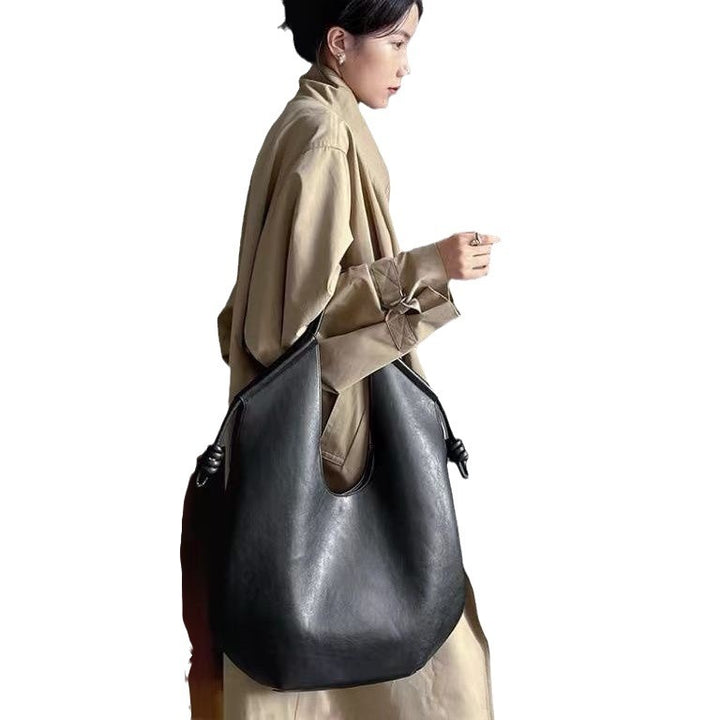 Roomy Functional Women's Shoulder Bag Stylish Trendy Black Tote