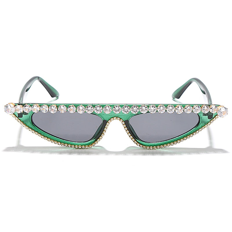 Retro Diamond Rhinestone Traiangle Sunglasses - Flossy Mom