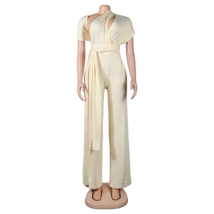 Delicate Silky Fabric Sleeveless Diagonal Shoulder Strap Top and Pants - Gen U Us Products