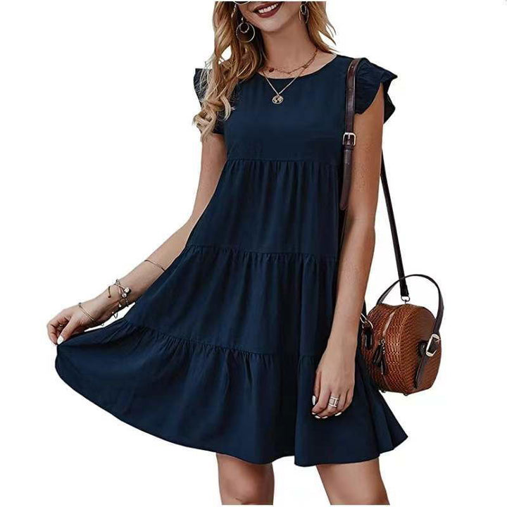 Delightful Summer Short Sleeves Ruffle Layered Swing Dresses - Gen U Us Products -  