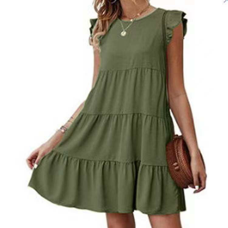 Delightful Summer Short Sleeves Ruffle Layered Swing Dresses - Gen U Us Products -  