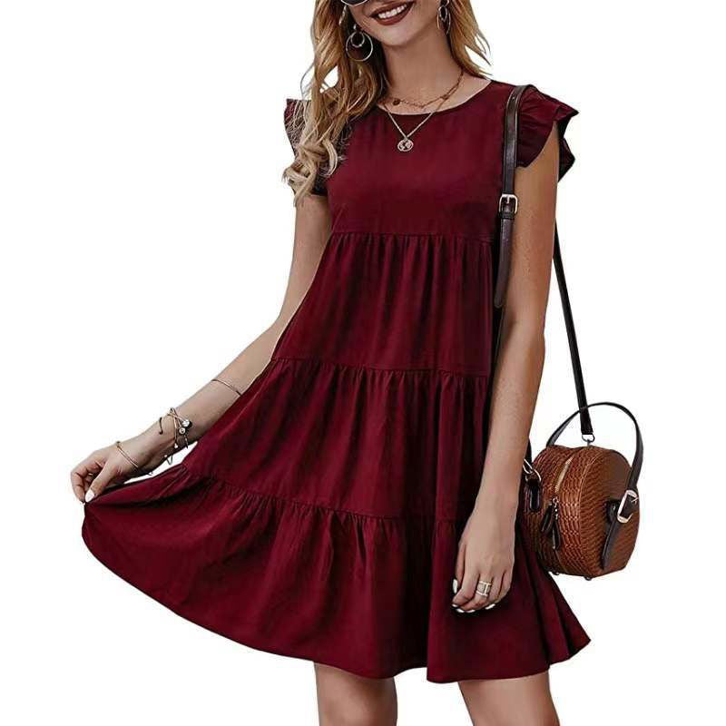 Delightful Summer Short Sleeves Ruffle Layered Swing Dresses - Gen U Us Products -  