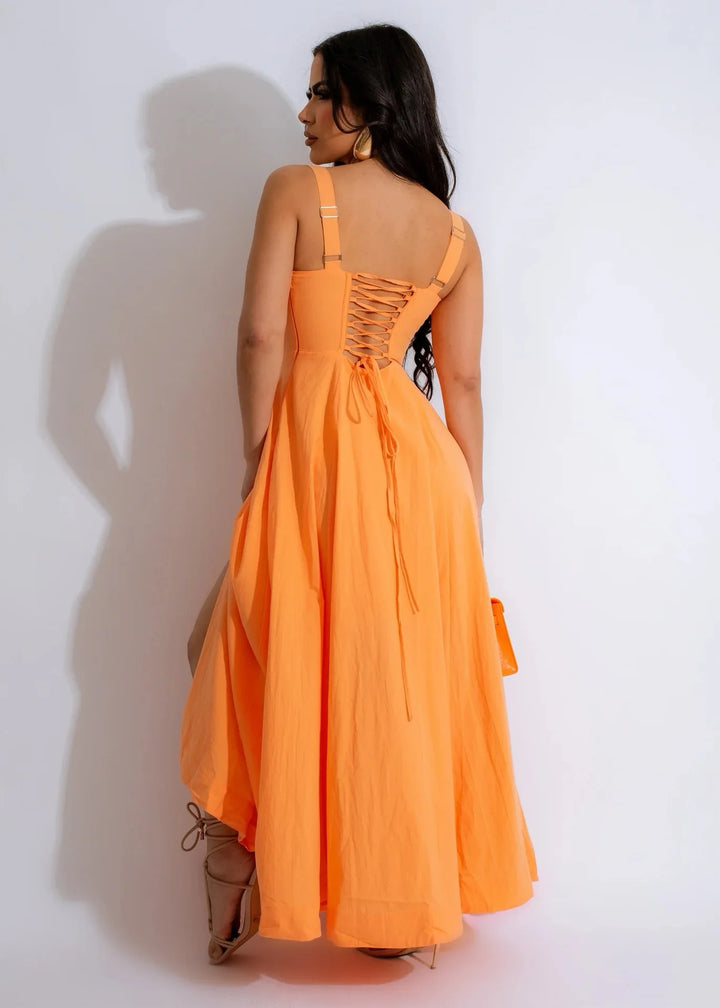 Dream Girls Sleeveless Spaghetti Strap Long Slit Dresses - Gen U Us Products
