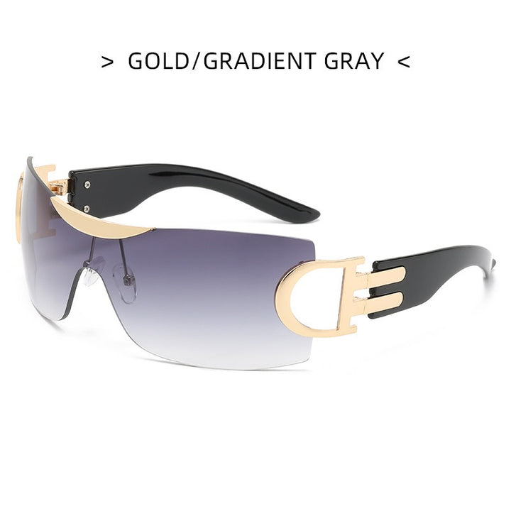 Minimalist High Level Frameless Metal Women Sunglasses