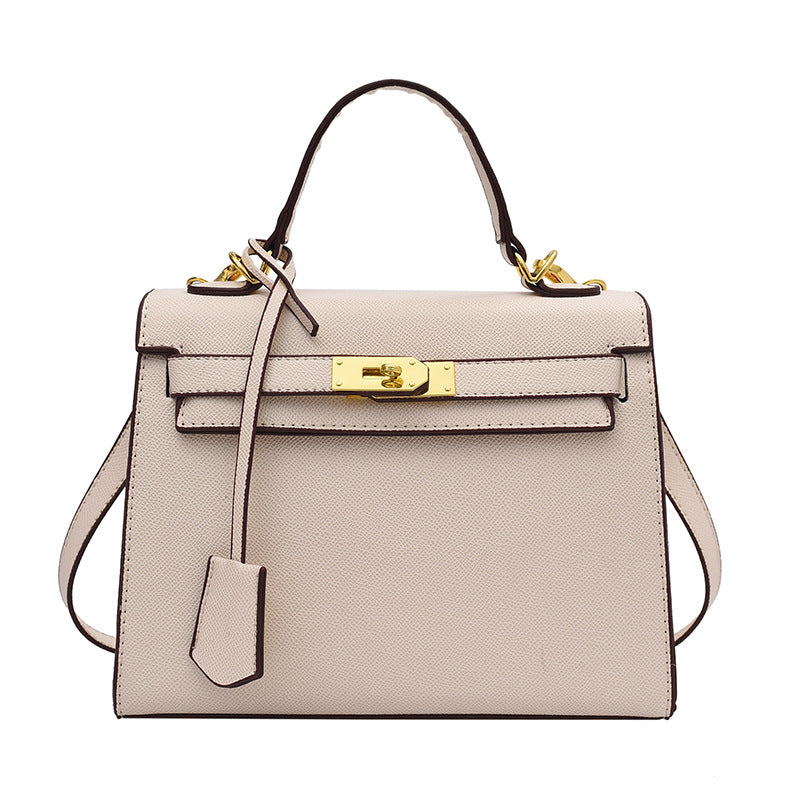 Women's Designer Faux Leather Kelly Handbag In large white — Retro Luxury Crossbody Bag | Flossy Mom