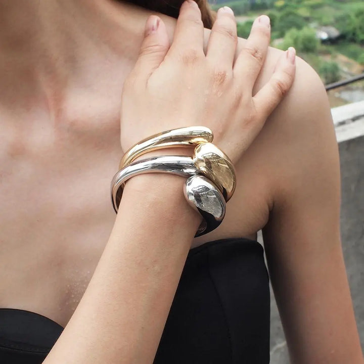 Alloy Cuff Opening Rough Women Bracelet