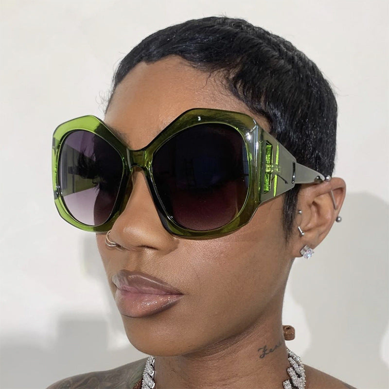 Modern Large Hollow Polygon Women’s Sunglasses