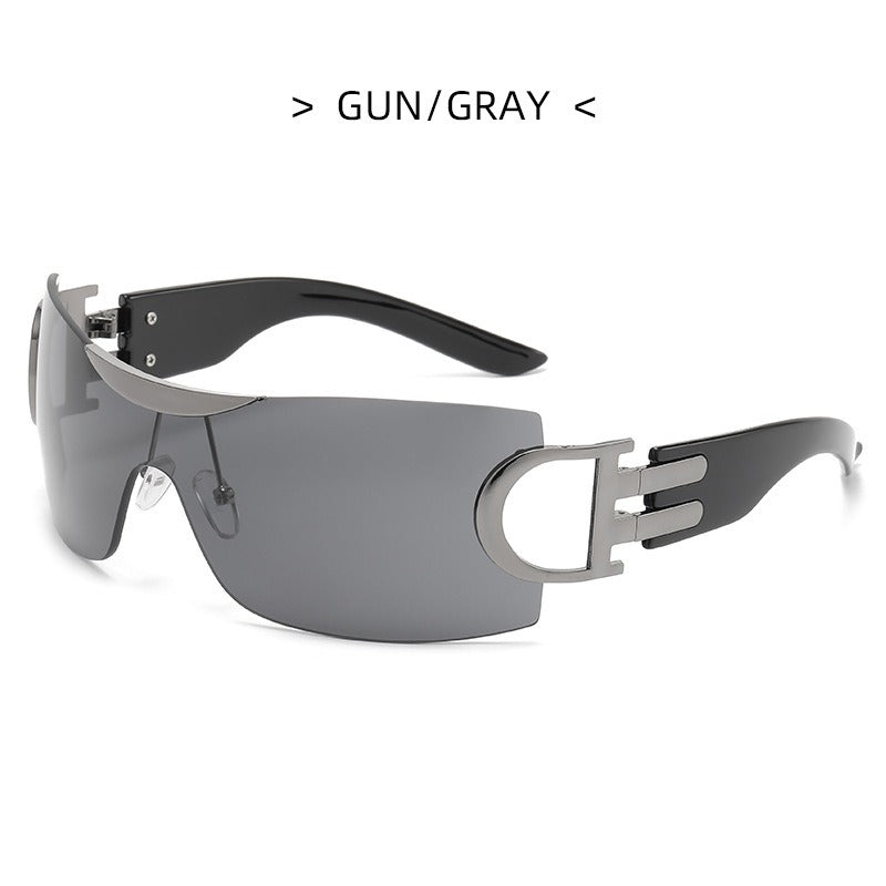 Minimalist High Level Frameless Metal Women Sunglasses