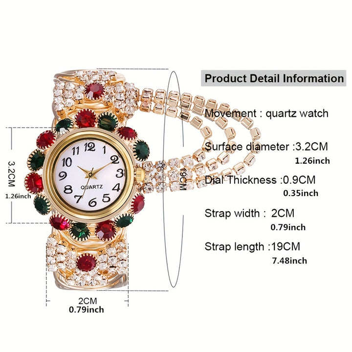 Elegant Rhinestone Cuff Bangle Bracelet Watches Gen U Us Products